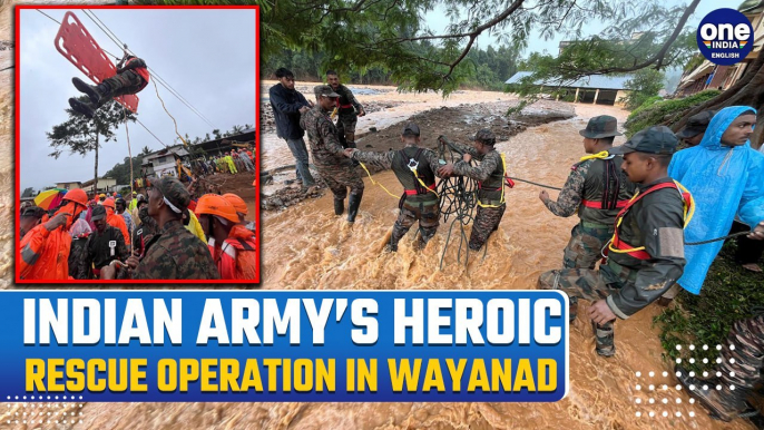 Kerala Wayanad Landslide: Indian Army Braves Raging River to Lead Dramatic Rescue Mission | Watch