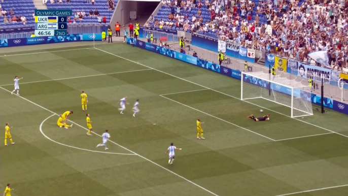 Almada convierte el primer gol en el Argentina vs Ucrania | Juegos Olímpicos 2024 París | Grupo B, Fecha 3