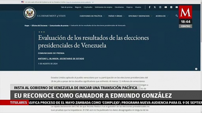 Antony Blinken afirma que Edmundo González ganó las elecciones presidenciales en Venezuela