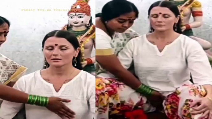 When European girl go to Indian Temple - Kalavahana Pooja