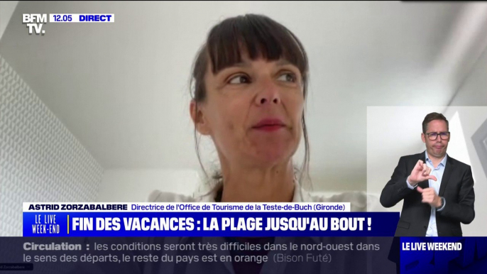 Astrid Zorzabalbere (directrice de l'office du tourisme de la Teste-de-Buch): "La fréquentation depuis fin juillet est bonne (...) même si on a eu un début de saison qui a été lent à démarrer"