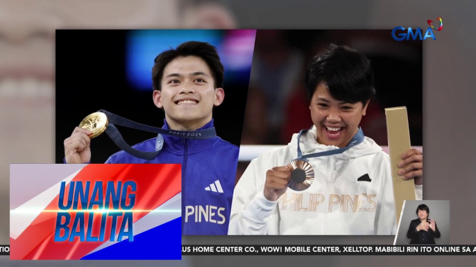 Olympic medalists Carlos Yulo at Aira Villegas, flag bearers ng Pilipinas sa closing ceremony ng Paris Olympics | Unang Balita