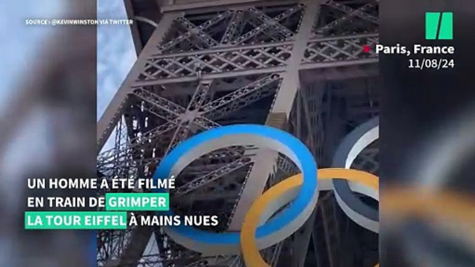 Un homme interpellé après avoir grimpé sur la tour Eiffel à mains nues