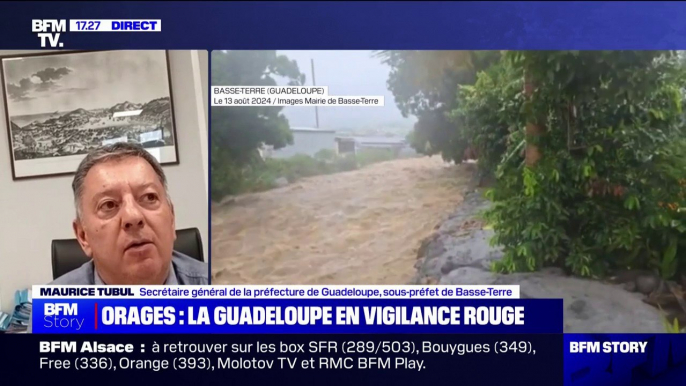 Guadeloupe: "À l'heure où nous nous parlons, la vigilance rouge est maintenue pour les fortes pluies", indique le secrétaire général de la préfecture et sous-préfet de Basse-Terre