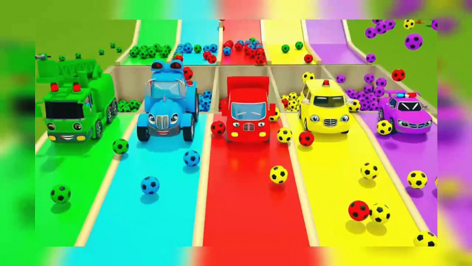 Colour the soccer balls and school bus kids songs and rhymes