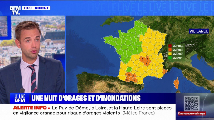 Le Puy-de-Dôme, la Haute-Loire et la Loire placés en vigilance orange pour risque d'orages violents