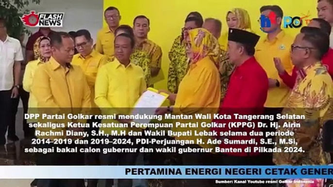 Partai Golkar Resmi Usung Airin Rachmi Diany - Ade Sumardi Di Pilgub Banten