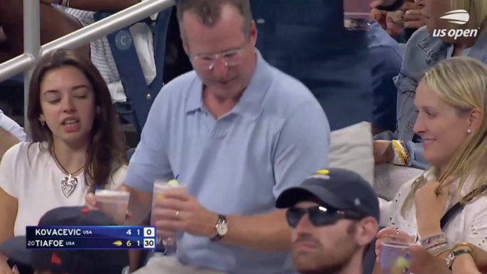 US Open cameras capture painfully awkward moment between fans in stands