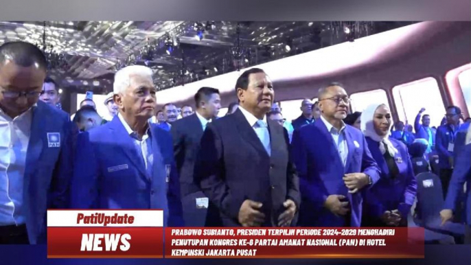 PRABOWO HADIRI PENUTUPAN KONGRES KE-6 PAN DI HOTEL KEMPINSKI JAKARTA PUSAT