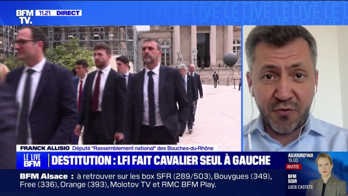 Franck Allisio (député RN des Bouches-du-Rhône): "La destitution n'a aucun sens dans les circonstances présentes, elle aurait un sens s'il y avait une majorité absolue qui s'était dégagée"