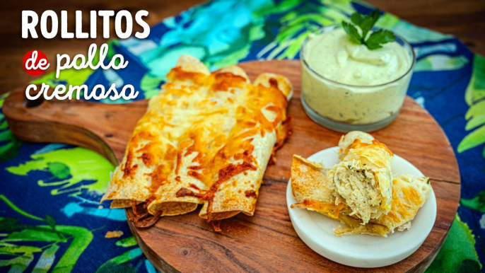 Receta de rollitos de pollo cremoso para botanear