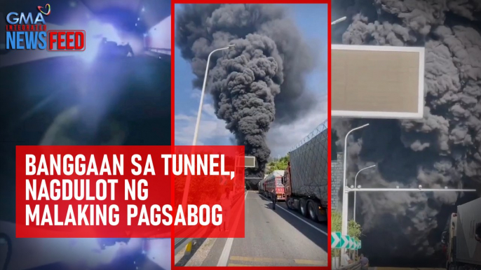 Banggaan sa tunnel, nagdulot ng malaking pagsabog | GMA Integrated Newsfeed