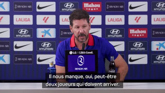 Atlético - Simeone annonce l'arrivée de 2 nouveaux joueurs dans les prochaines heures