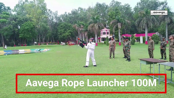 Demonstration of AAVEGA Rope Launcher 100M - Pneumatic Line Thrower - PLT