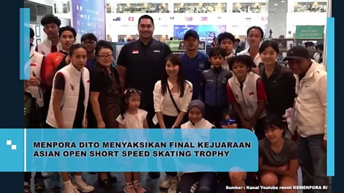 Menpora Dito Menyaksikan Final Kejuaraan Asian Open Short Speed Skating Throphy