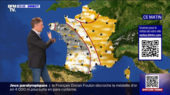 Une France coupée en deux avec des orages et de la pluie dans l'ouest et du soleil dans l'est du pays ce dimanche