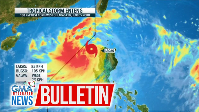 PAGASA (11AM bulletin) - Bagyong #Enteng, muling lumakas habang nasa katubigang sakop ng Ilocos Norte | GMA Integrated News Bulletin