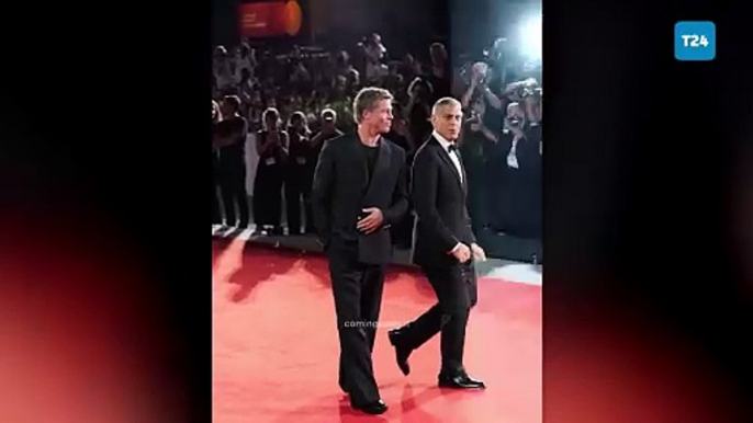 Brad Pitt ve George Clooney’den kırmızı halı şovu