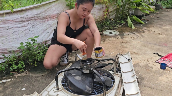 Genius Girl_ Repair Girl - Restores and Repairs Steam Electric Motor Fan 220v