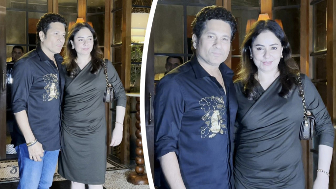 God Of Cricket Sachin Tendulkar & Wifey Anjali Tendulkar Get Clicked For Their Dinner Date At Bandra!