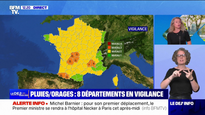 Huit départements placés en vigilance orange par Météo France pour pluies, inondations, orages et crues