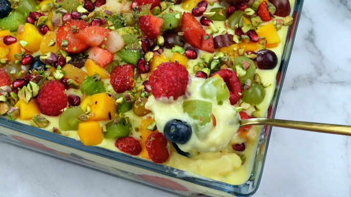 Fruit Custard Trifle Recipe