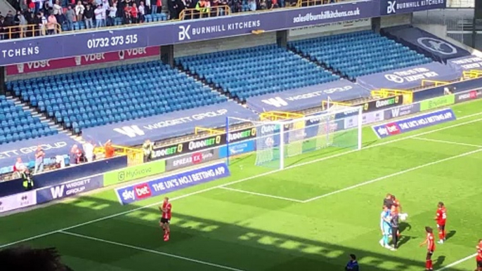 Luton Town fans cheering Thomas Kaminski