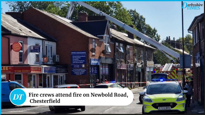 Fire crews attend fire on Newbold Road, Chesterfield.