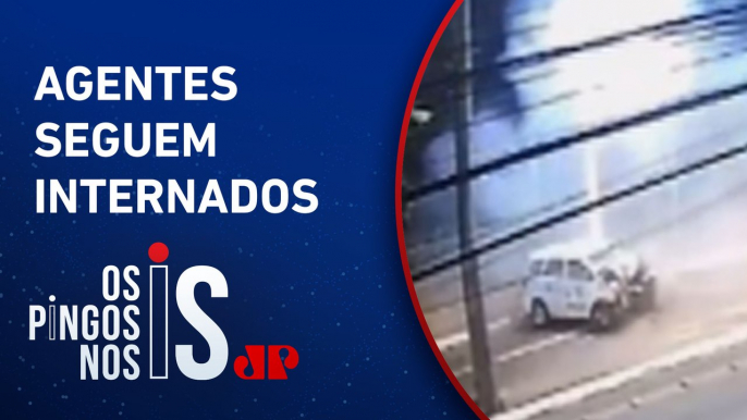 Viatura da PM bate e explode durante perseguição em SP