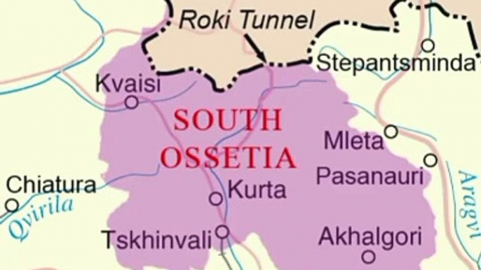 Map of South Ossetia. South Ossetia Map. Peta Ossetia Selatan. Southern Ossetia Map. Map of Southern Ossetia