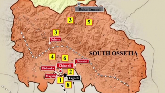 Map of South Ossetia. South Ossetia Map. Peta Ossetia Selatan. Southern Ossetia Map. Map of Southern Ossetia