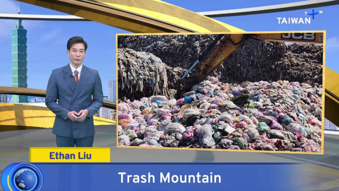 Damaged Highway Leads to Trash Mountain in Eastern Taiwan