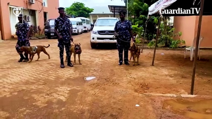 Edo 2024: Police Canine Unit spotted in Edo state ahead of the elections