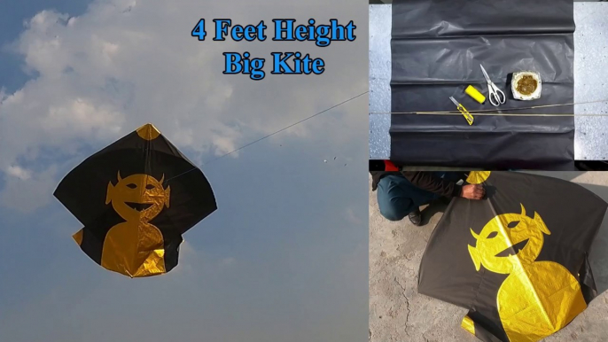 How to Build a Giant Ghost Kite - 4 Feet Height kite flying Tutorial - DIY