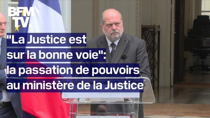 Ministère de la Justice: passation de pouvoirs entre Éric Dupont-Moretti et Didier Migaud en intégralité