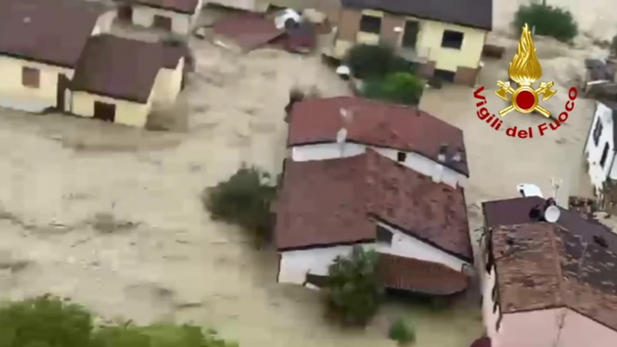 Residents shelter on roof as Storm Boris floods overwhelm Italian town