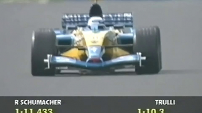 F1 – Jarno Trulli (Renault V10) lap in pre-qualifying – Japan 2003