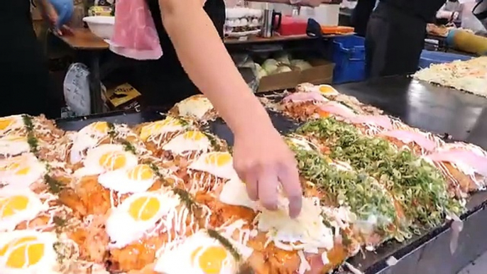 Japanese Egg Bacon Pancakes | Authentic Japanese Street Food Recipe.