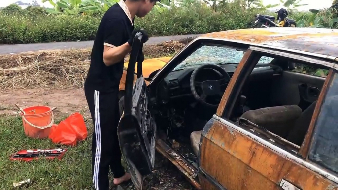 50 years old BMW car restoration - very old rusty  Restores the BMW car door #4