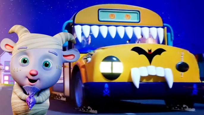 Halloween Wheels On The Bus, Fun Ride and Spooky Cartoon Video