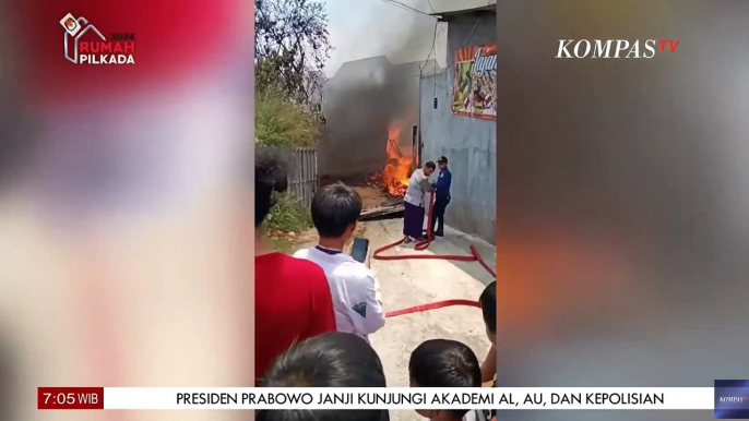 Diduga Akibat Korsleting, Gudang Furniture di Banten Ludes Terbakar