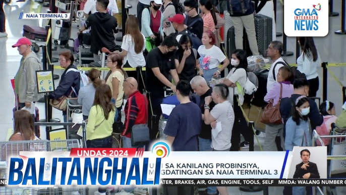 Mga pasaherong uuwi sa kanilang probinsiya, nagsisimula nang magdatingan sa NAIA Terminal 3 | Balitanghali