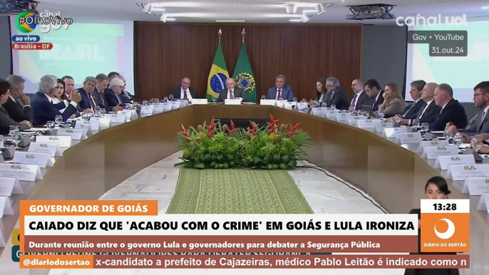 Caiado diz que “acabou com o crime” em Goiás, e Lula ironiza: “pode ser referência para os outros”