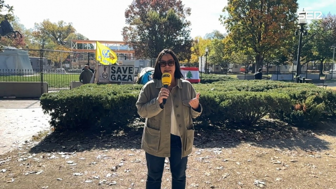 Àngels Barceló frente a la Casa Blanca a 48 horas de las elecciones de EEUU