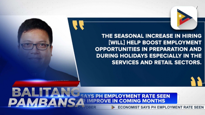 Economist says PH employment rate seen to further improve in coming months