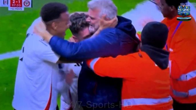 Fulham Stars Repeatedly Slap Pitch-invading Fan on Head in Wild Celebration as Stewards Drag Him Off