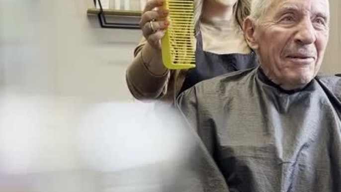 Woman Pranks Elderly Man With Huge Comb