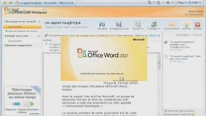 Microsoft Office Live Workspace beta.