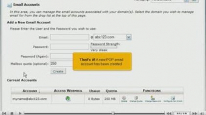 cPanel Tutorial - How to create a POP email account