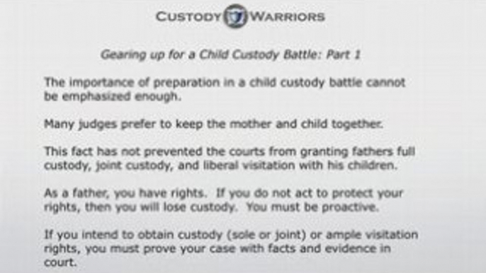 Child Custody for Fathers - Custody Tip 102 Dads Custody